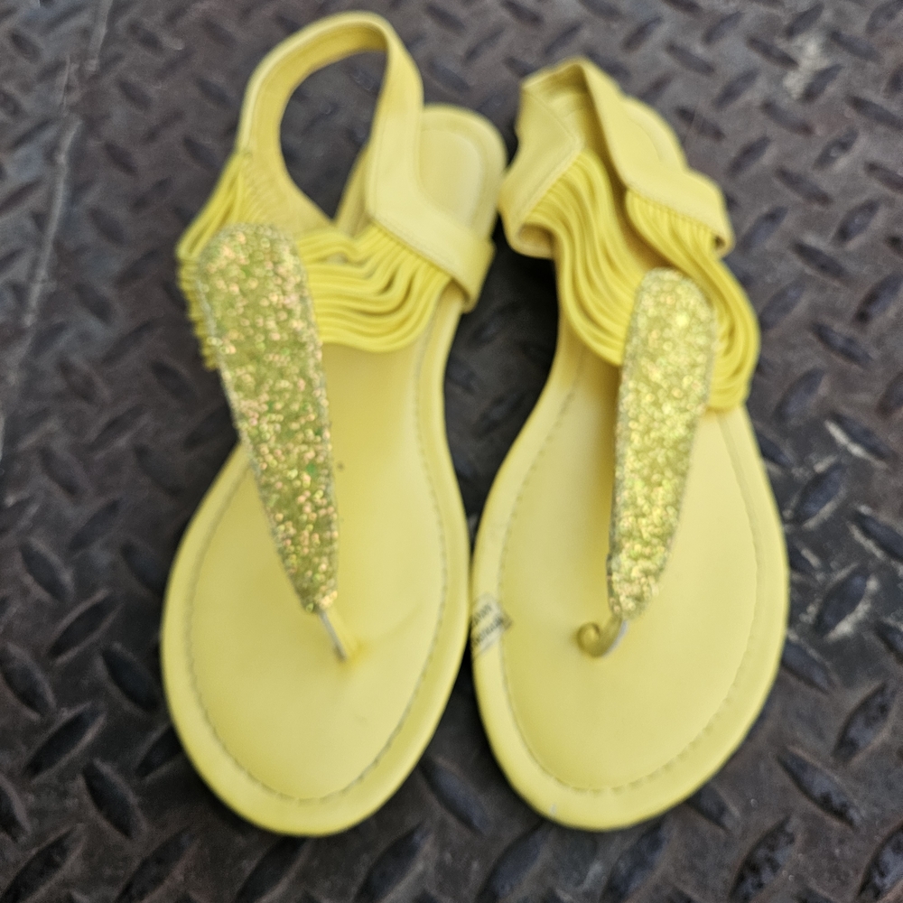 Yellow Glitter Sandals